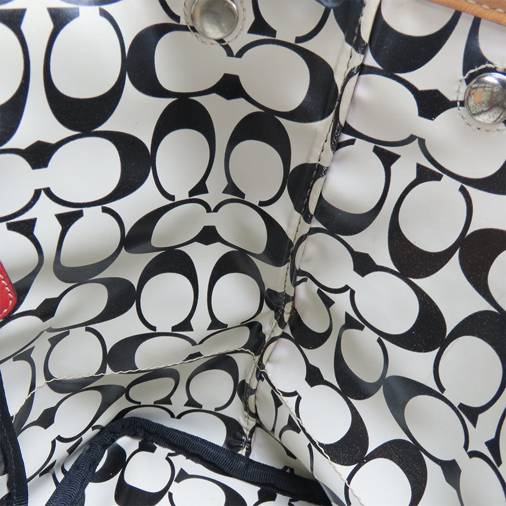 COACH Handbag 5078 Nylon, Leather Red, White Women Used Authentic