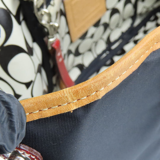 COACH Handbag 5078 Nylon, Leather Red, White Women Used Authentic