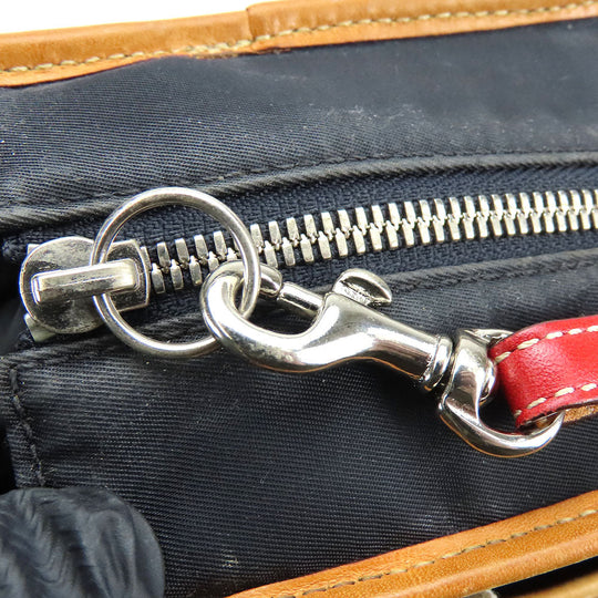 COACH Handbag 5078 Nylon, Leather Red, White Women Used Authentic