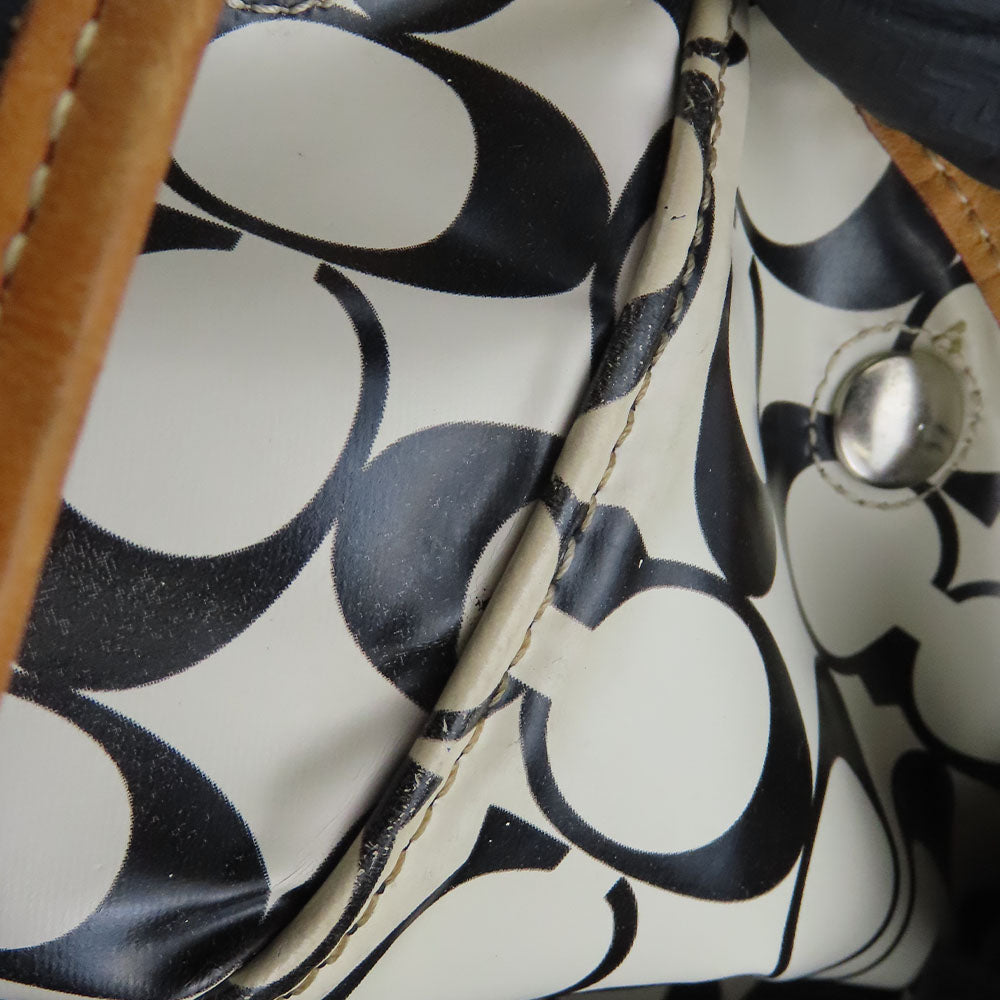 COACH Handbag 5078 Nylon, Leather Red, White Women Used Authentic