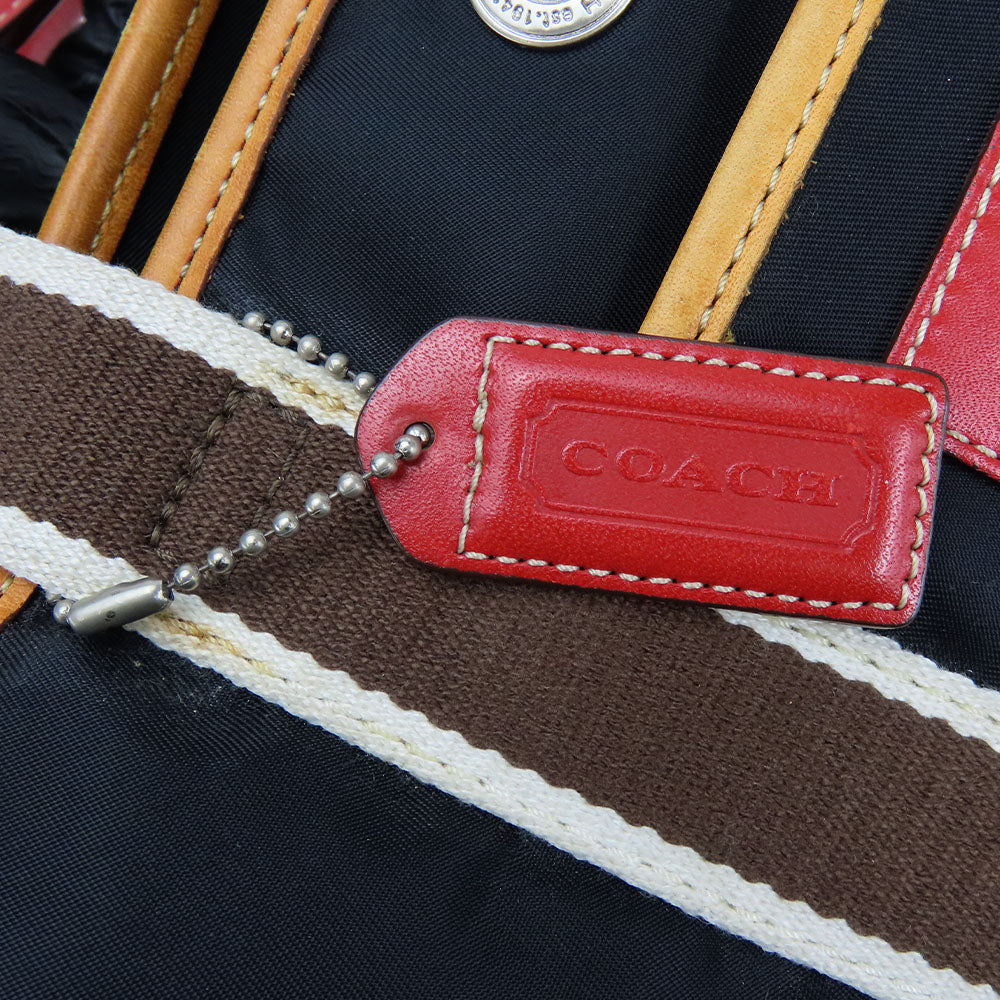 COACH Handbag 5078 Nylon, Leather Red, White Women Used Authentic