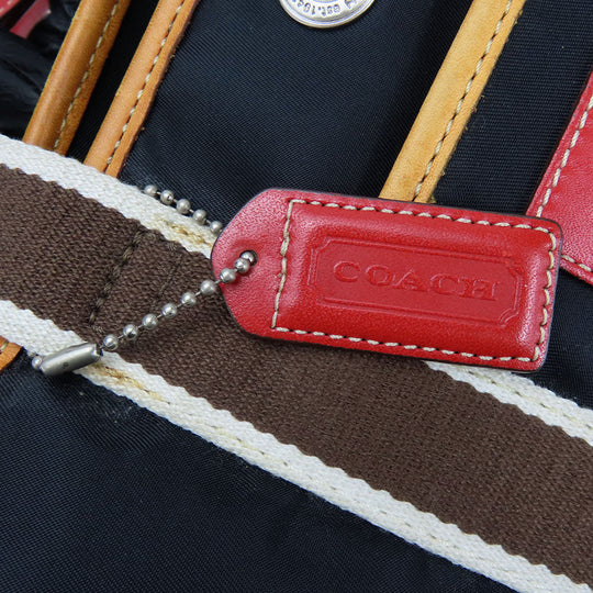 COACH Handbag 5078 Nylon, Leather Red, White Women Used Authentic