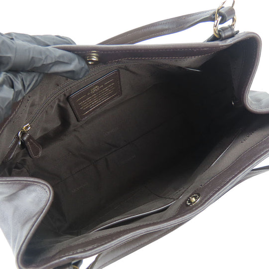 COACH Handbag 36370 Canvas, Leather Brown Signature Women Used Authentic