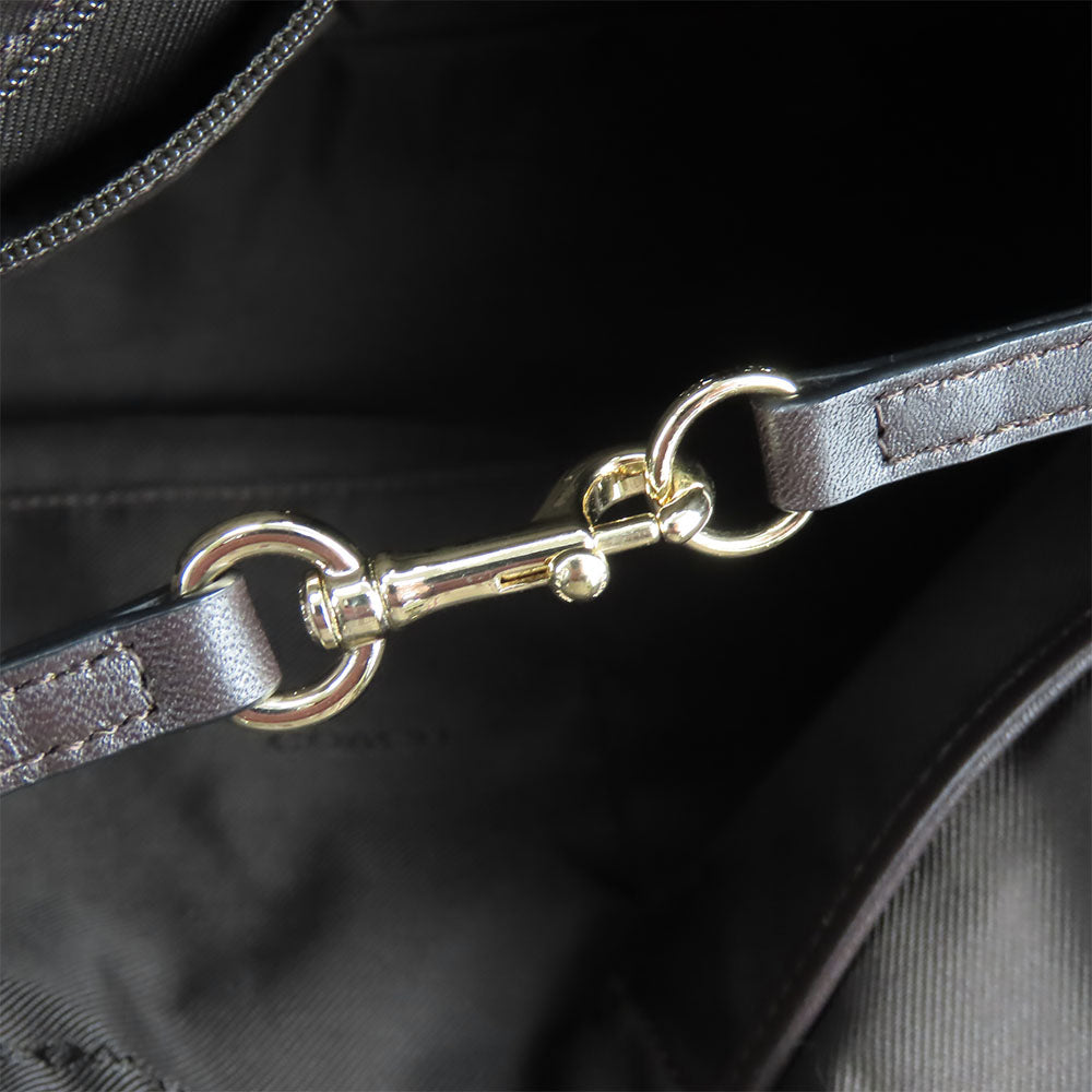 COACH Handbag 36370 Canvas, Leather Brown Signature Women Used Authentic