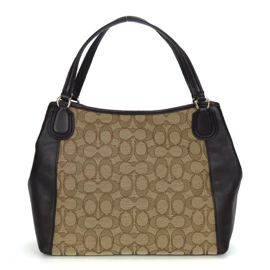 COACH Handbag 36370 Canvas, Leather Brown Signature Women Used Authentic