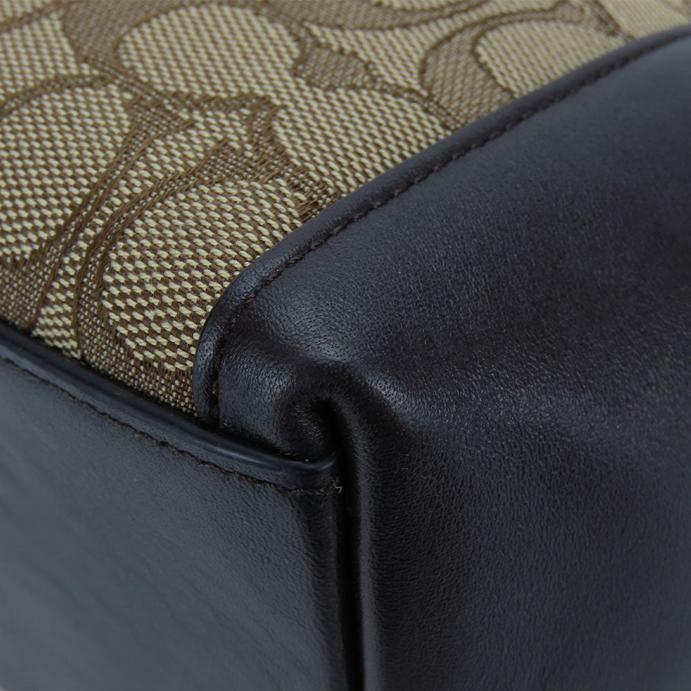 COACH Handbag 36370 Canvas, Leather Brown Signature Women Used Authentic