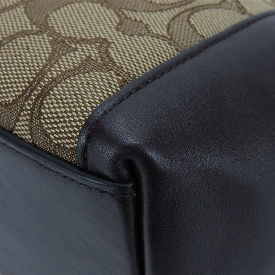 COACH Handbag 36370 Canvas, Leather Brown Signature Women Used Authentic