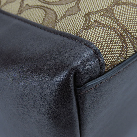 COACH Handbag 36370 Canvas, Leather Brown Signature Women Used Authentic