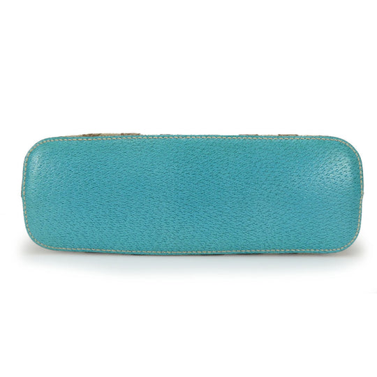 GUCCI Shoulder Bag 115002 GG canvas, leather blue Women Used Authentic