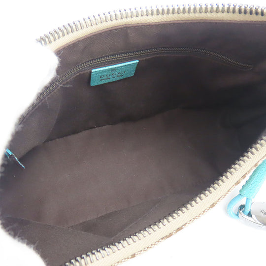 GUCCI Shoulder Bag 115002 GG canvas, leather blue Women Used Authentic