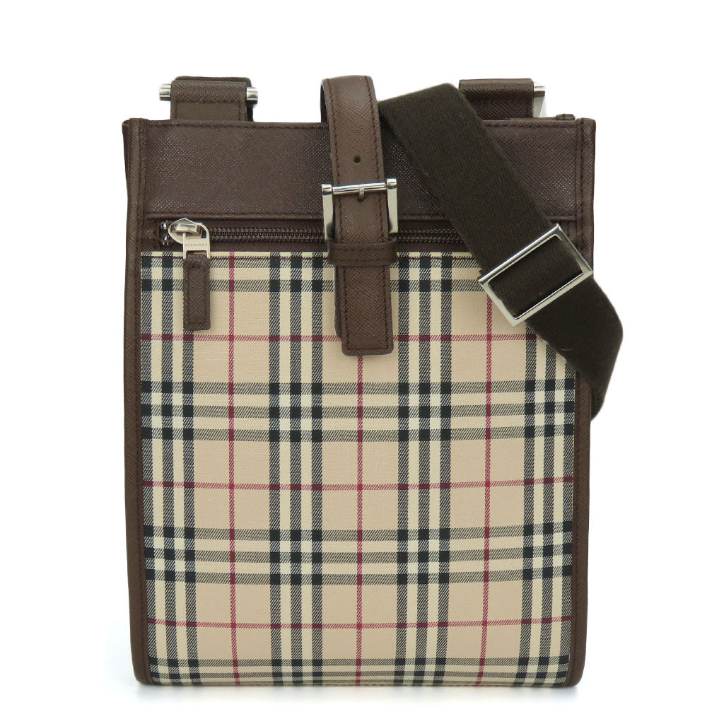 BURBERRY Shoulder Bag Canvas, Leather beige Women Used Authentic