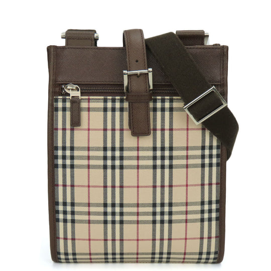 BURBERRY Shoulder Bag Canvas, Leather beige Women Used Authentic