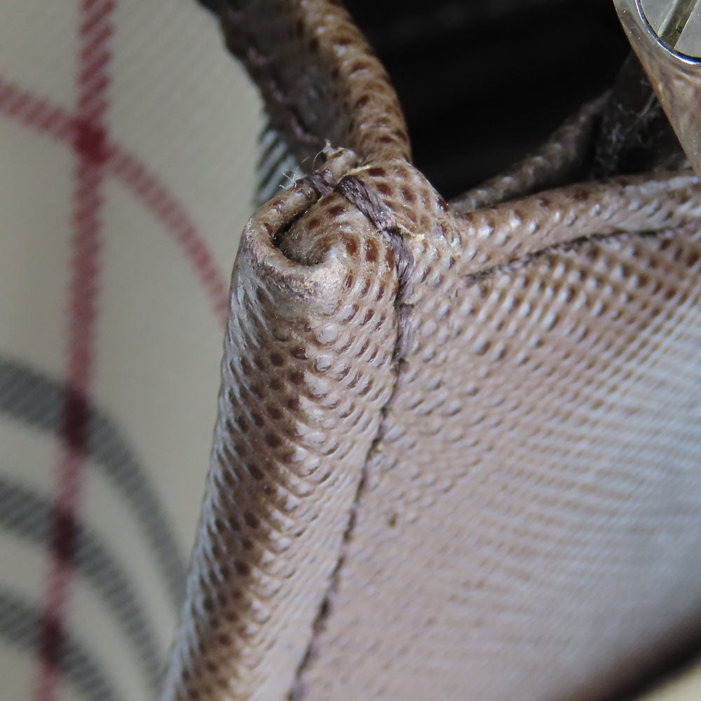 BURBERRY Shoulder Bag Canvas, Leather beige Women Used Authentic