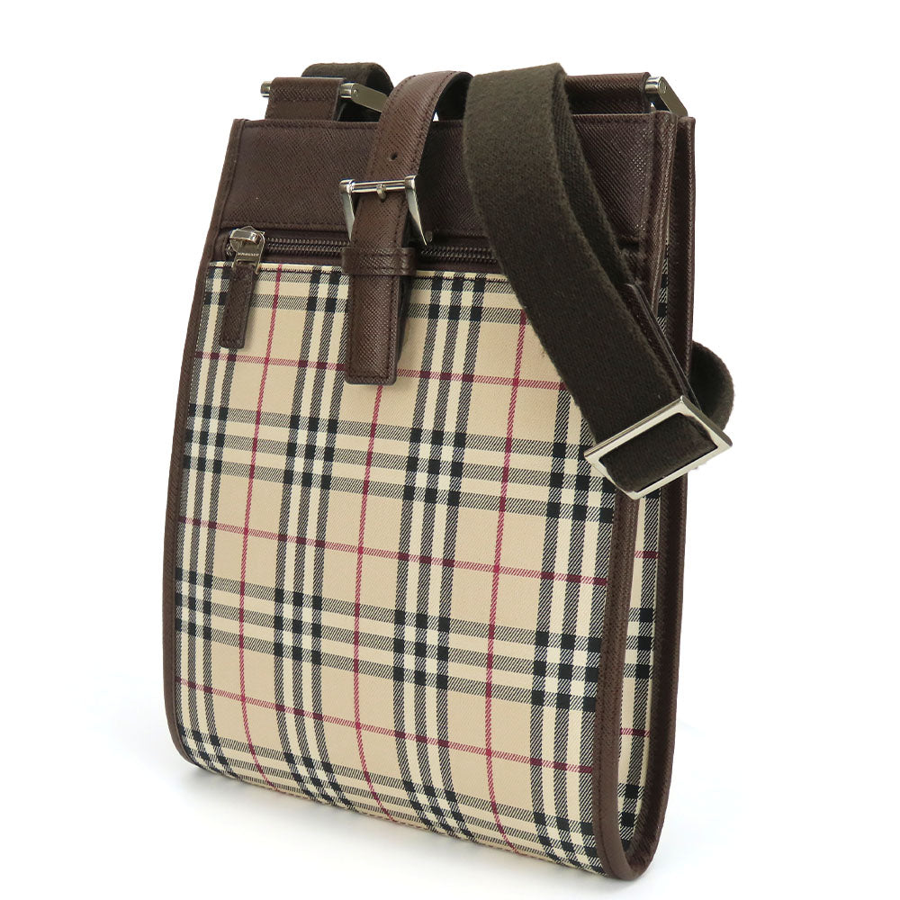 BURBERRY Shoulder Bag Canvas, Leather beige Women Used Authentic