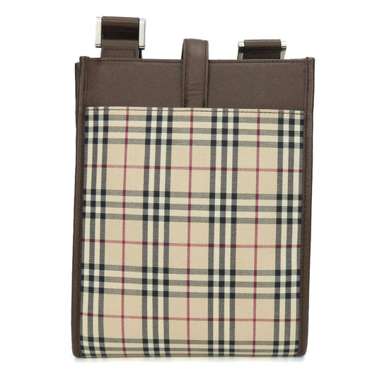 BURBERRY Shoulder Bag Canvas, Leather beige Women Used Authentic