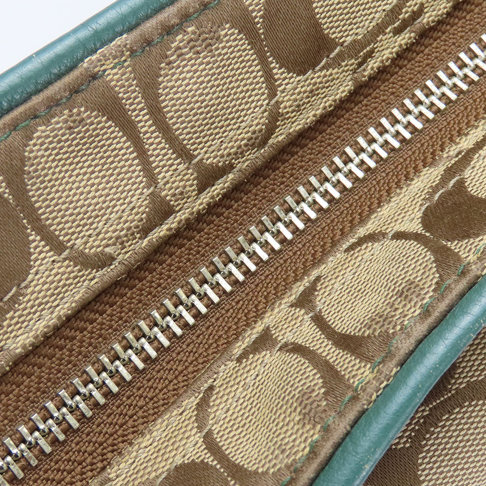 COACH Tote Bag F23297 Canvas, Leather green Women Used Authentic