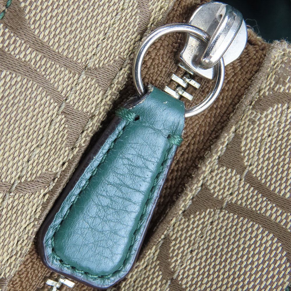 COACH Tote Bag F23297 Canvas, Leather green Women Used Authentic