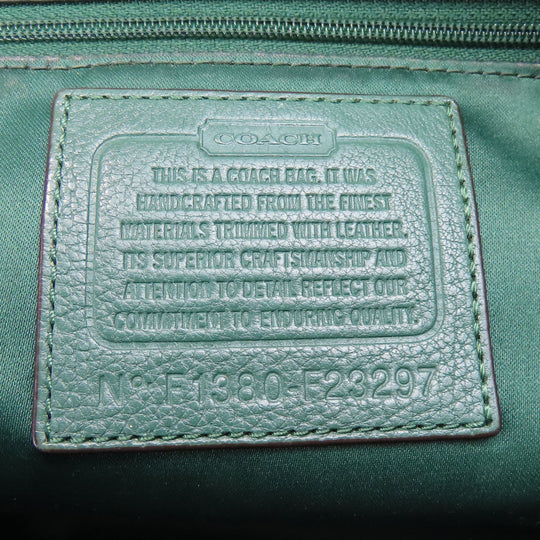 COACH Tote Bag F23297 Canvas, Leather green Women Used Authentic
