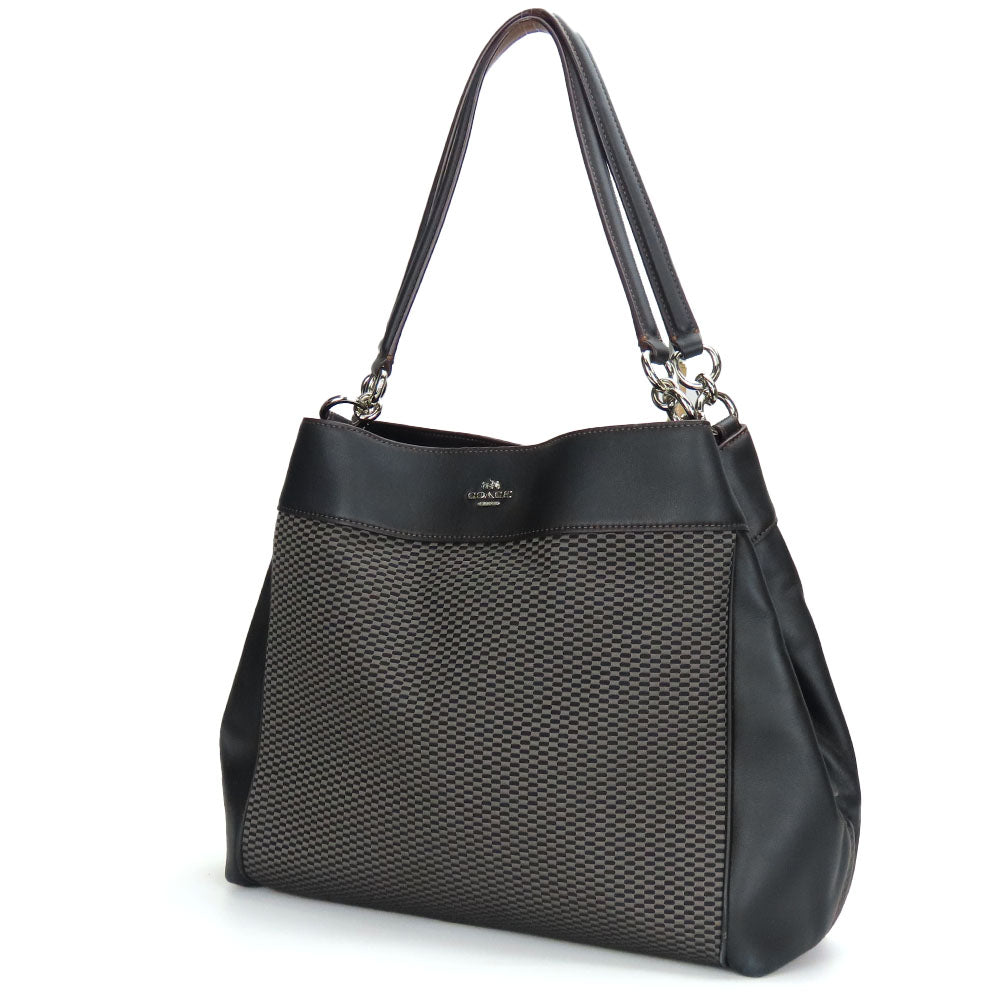 COACH Tote Bag F57540 Canvas, Leather black Women Used Authentic