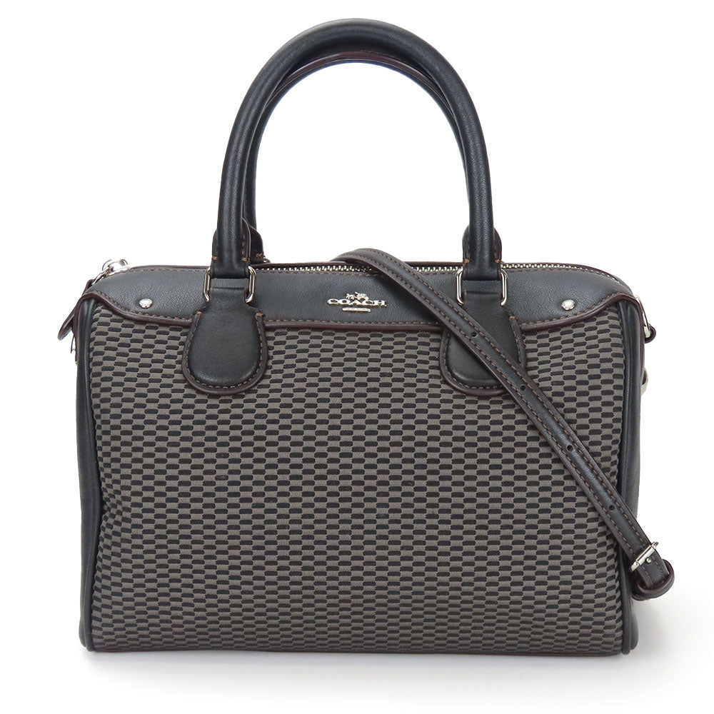 COACH Handbag F57242 Leather, Canvas black Women Used Authentic