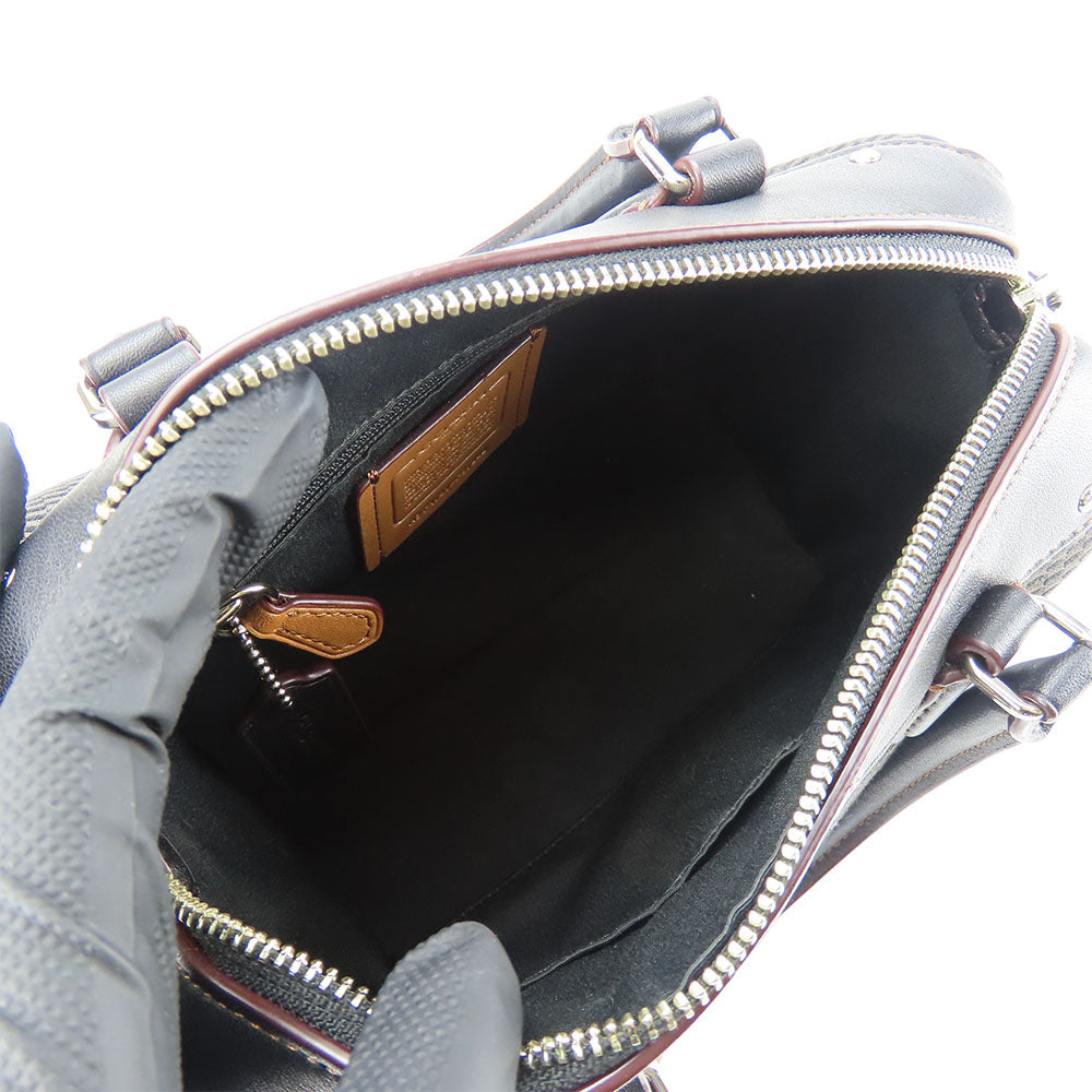 COACH Handbag F57242 Leather, Canvas black Women Used Authentic