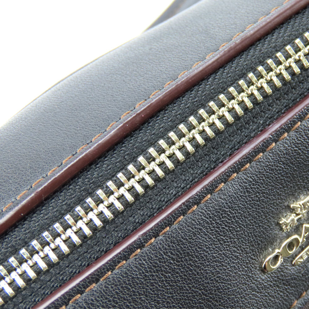 COACH Handbag F57242 Leather, Canvas black Women Used Authentic