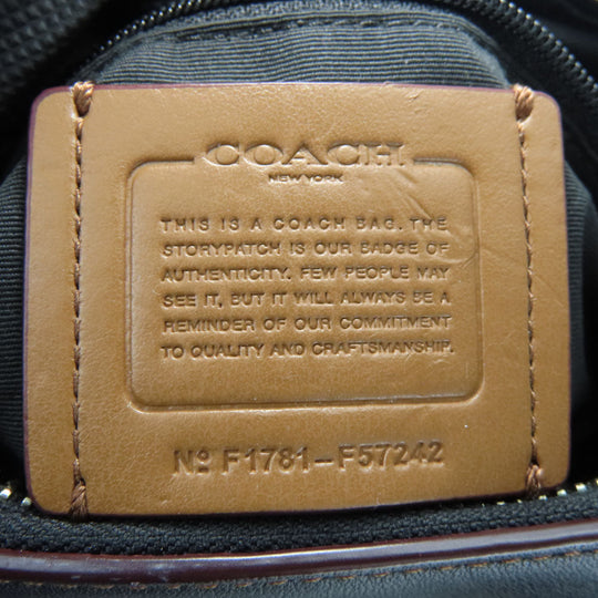 COACH Handbag F57242 Leather, Canvas black Women Used Authentic
