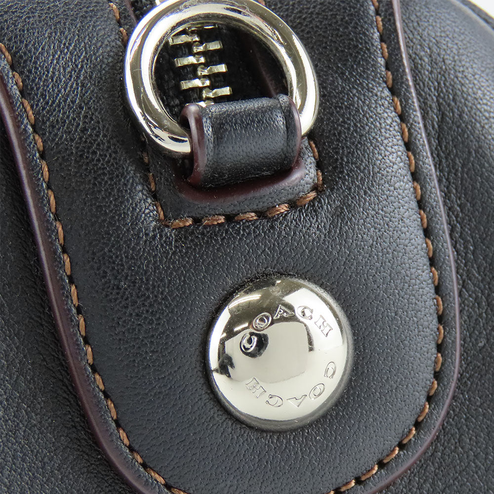 COACH Handbag F57242 Leather, Canvas black Women Used Authentic