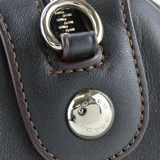 COACH Handbag F57242 Leather, Canvas black Women Used Authentic