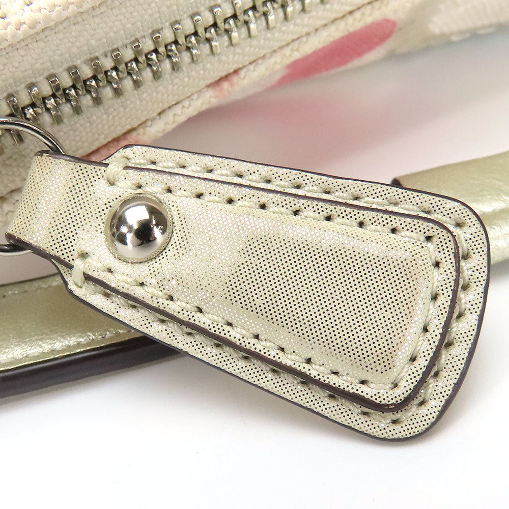 COACH Handbag 19339 Canvas, Leather, Sequins Pink, Multicolor Christine Women Used Authentic