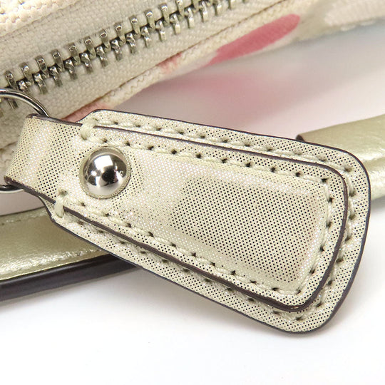 COACH Handbag 19339 Canvas, Leather, Sequins Pink, Multicolor Christine Women Used Authentic