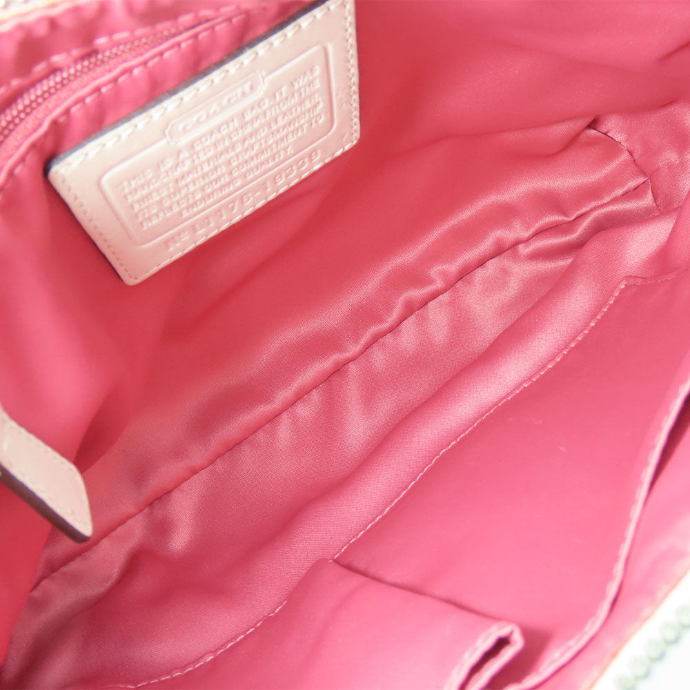 COACH Handbag 19339 Canvas, Leather, Sequins Pink, Multicolor Christine Women Used Authentic