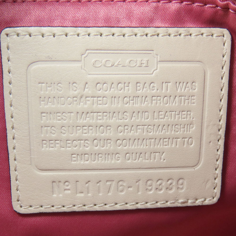 COACH Handbag 19339 Canvas, Leather, Sequins Pink, Multicolor Christine Women Used Authentic