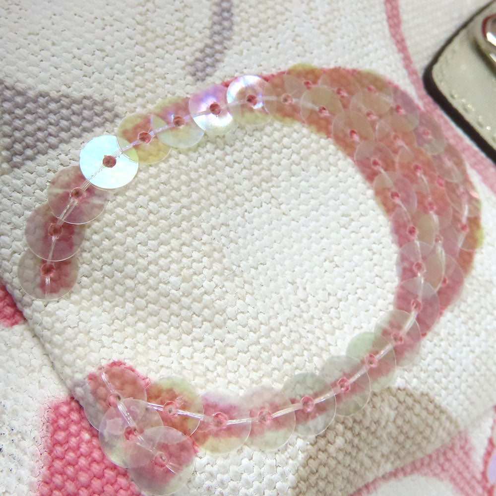 COACH Handbag 19339 Canvas, Leather, Sequins Pink, Multicolor Christine Women Used Authentic