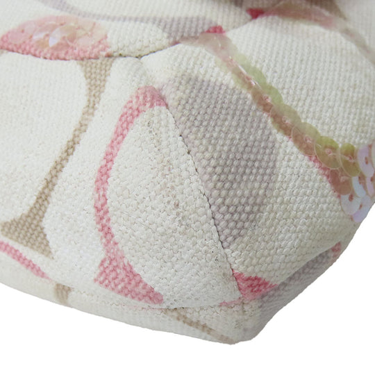 COACH Handbag 19339 Canvas, Leather, Sequins Pink, Multicolor Christine Women Used Authentic