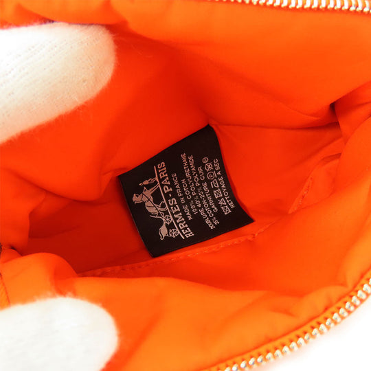 HERMES Pouch cotton Orange Bored pouch mini mini Women Used Authentic
