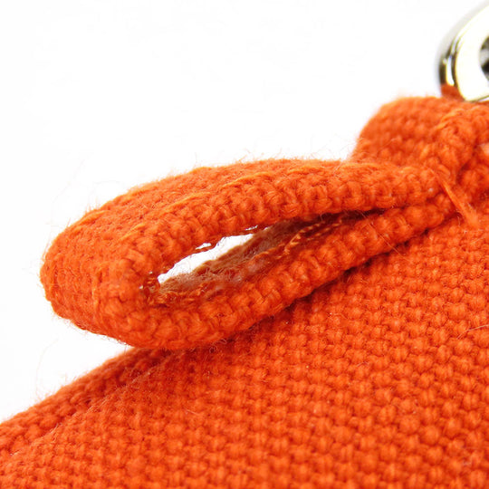 HERMES Pouch cotton Orange Bored pouch mini mini Women Used Authentic