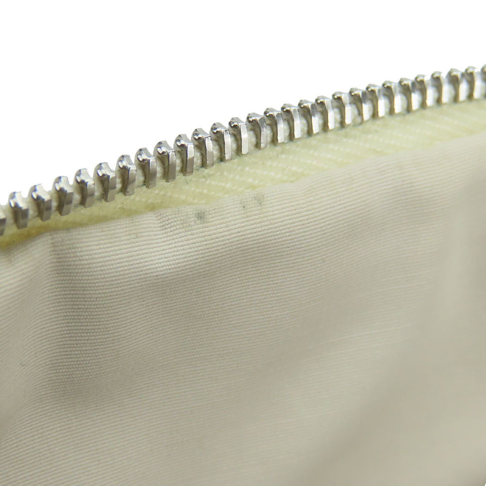 HERMES Pouch canvas Navy Chene Dunkle Truth Flat GM Women Used Authentic