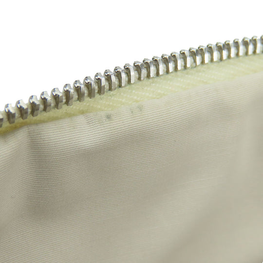 HERMES Pouch canvas Navy Chene Dunkle Truth Flat GM Women Used Authentic