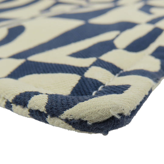 HERMES Pouch canvas Navy Chene Dunkle Truth Flat GM Women Used Authentic