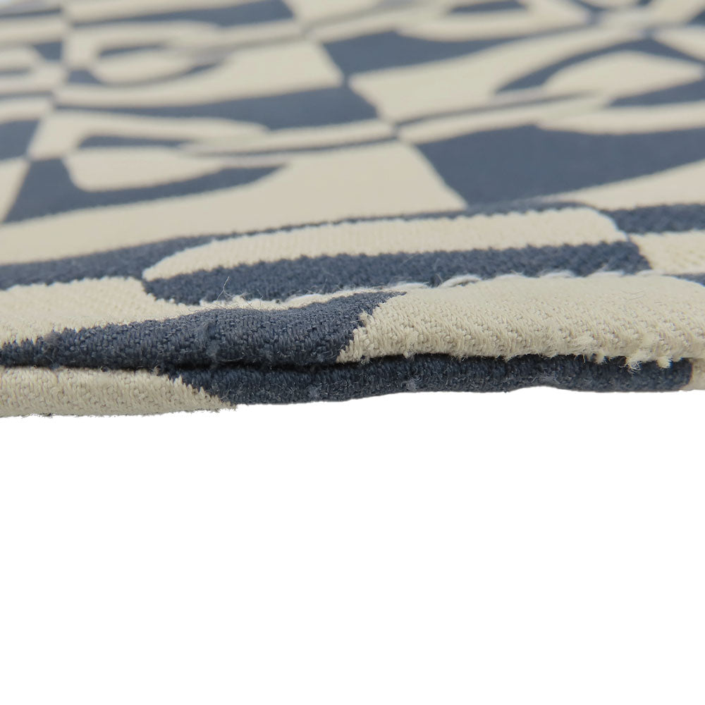 HERMES Pouch canvas Navy Chene Dunkle Truth Flat GM Women Used Authentic