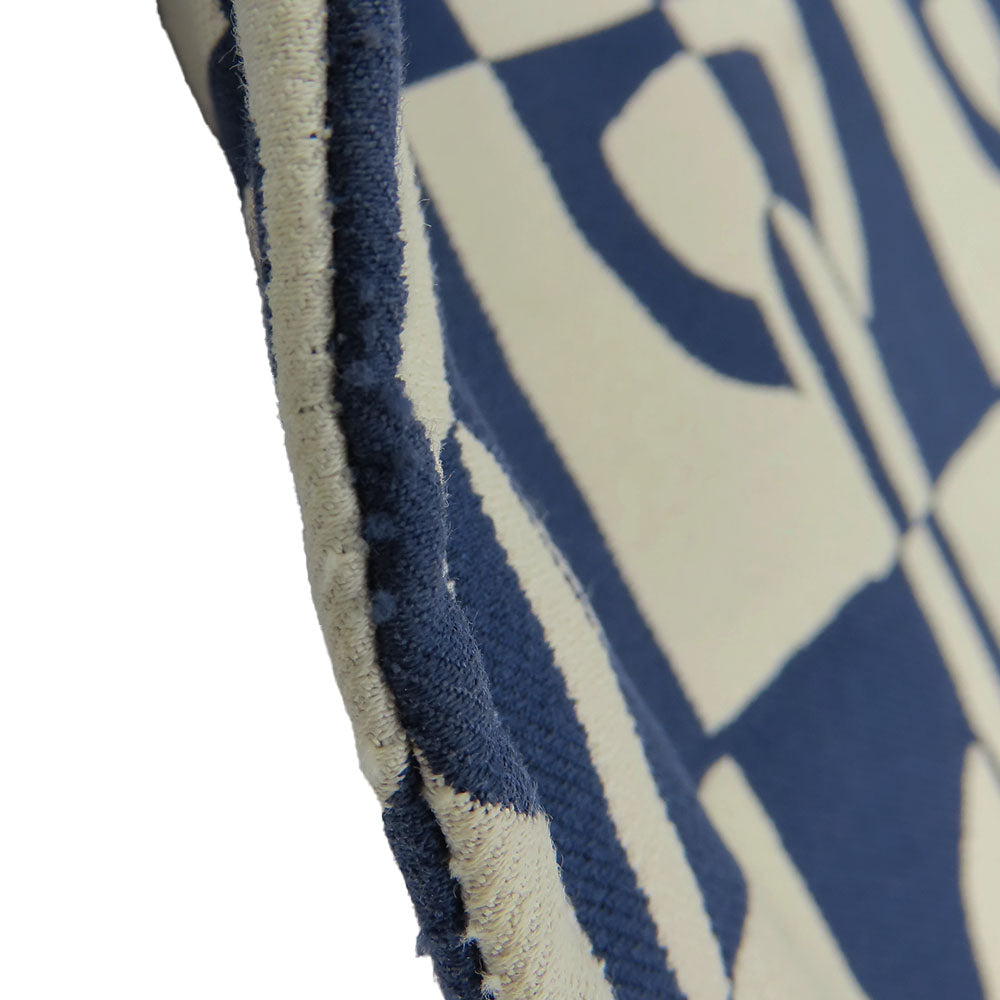 HERMES Pouch canvas Navy Chene Dunkle Truth Flat GM Women Used Authentic