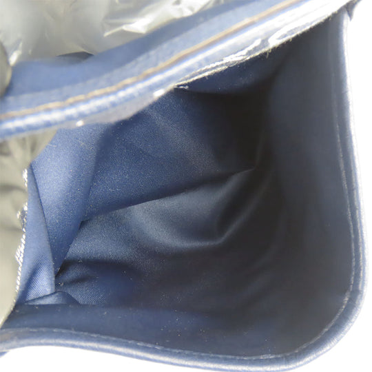 COACH Tote Bag F32622 Canvas, Leather Navy Signature Women Used Authentic