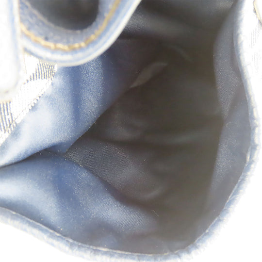 COACH Tote Bag F32622 Canvas, Leather Navy Signature Women Used Authentic