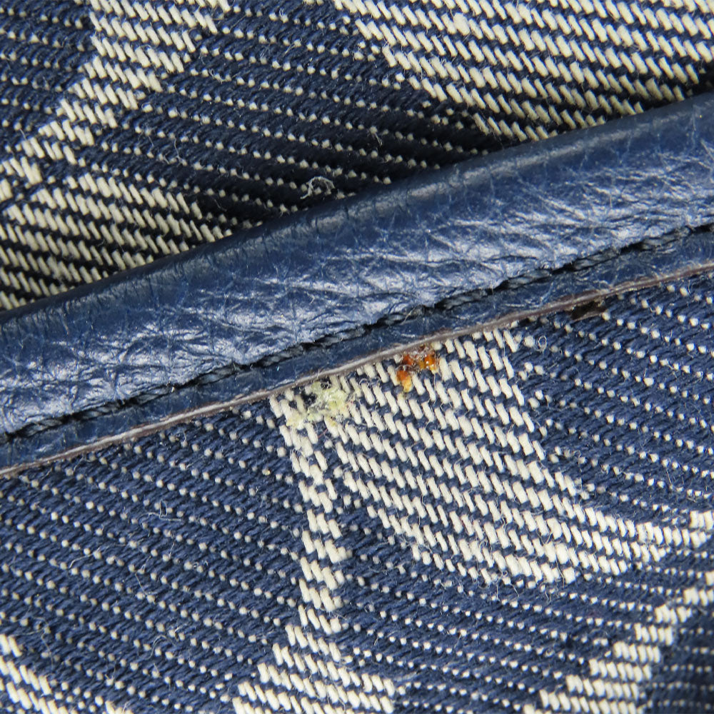 COACH Tote Bag F32622 Canvas, Leather Navy Signature Women Used Authentic