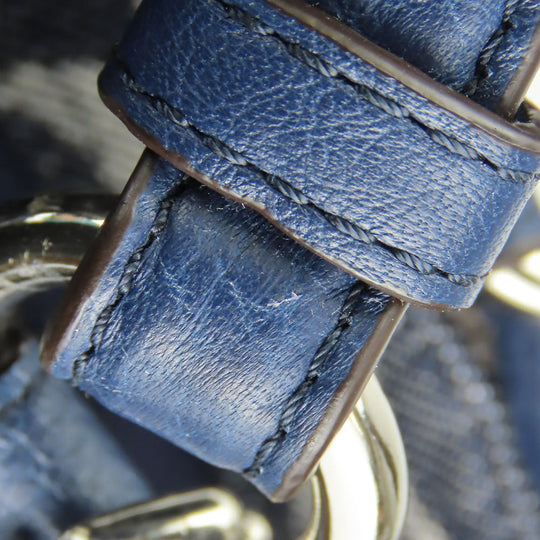 COACH Tote Bag F32622 Canvas, Leather Navy Signature Women Used Authentic