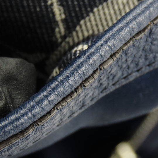 COACH Tote Bag F32622 Canvas, Leather Navy Signature Women Used Authentic