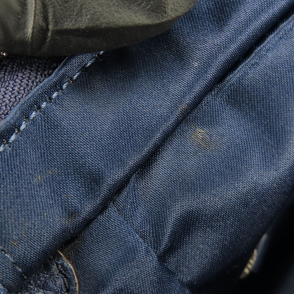 COACH Tote Bag F32622 Canvas, Leather Navy Signature Women Used Authentic