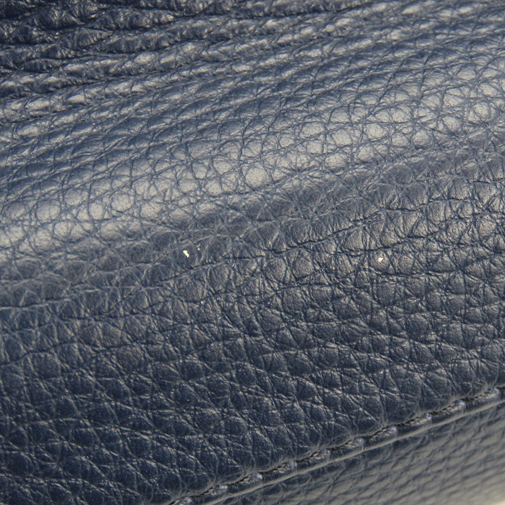 COACH Tote Bag F32622 Canvas, Leather Navy Signature Women Used Authentic