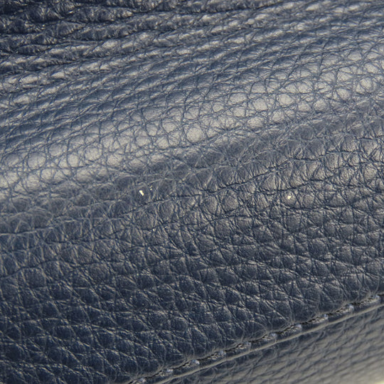 COACH Tote Bag F32622 Canvas, Leather Navy Signature Women Used Authentic